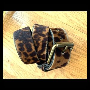J Crew Collection Calf Hair Leopard Belt